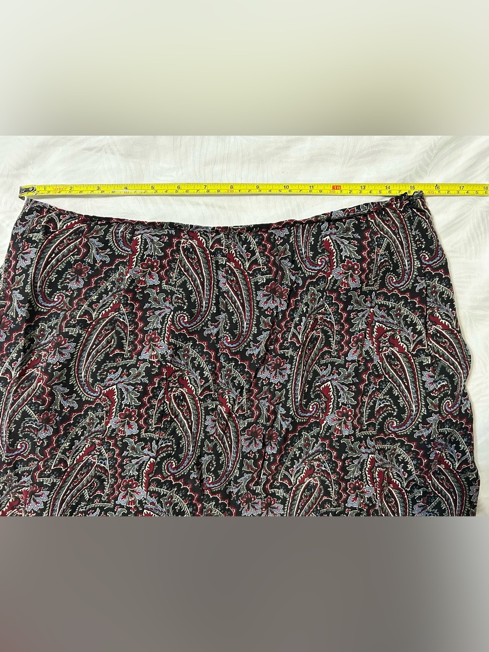 VTG Silk Paisley Midi Skirt Ruffle Fairy Grunge Earthy Boho Festival - Picture 6 of 7